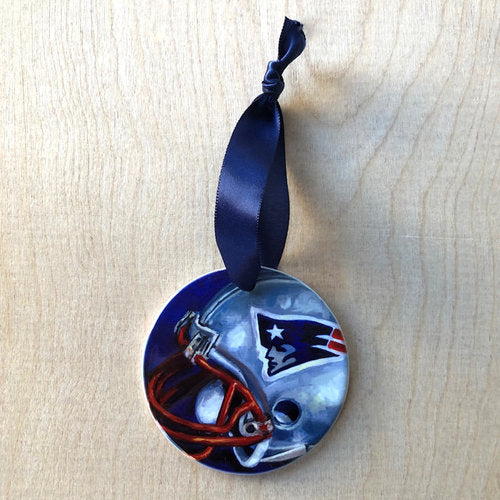 New England Patriots Football Porcelain Ornament