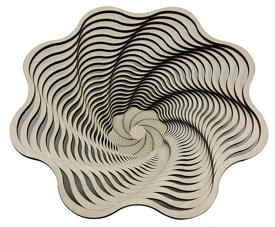 Laser-Cut Wooden Bowl 9"