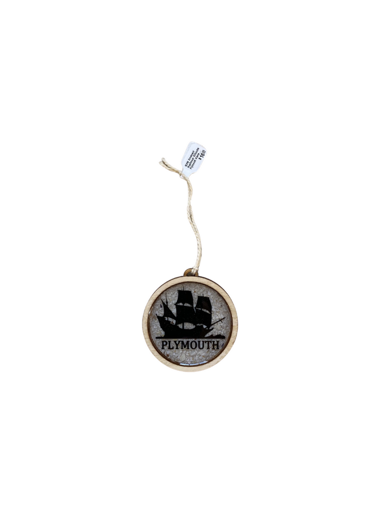 Plymouth Mayflower With Clam Shell Birch Ornament