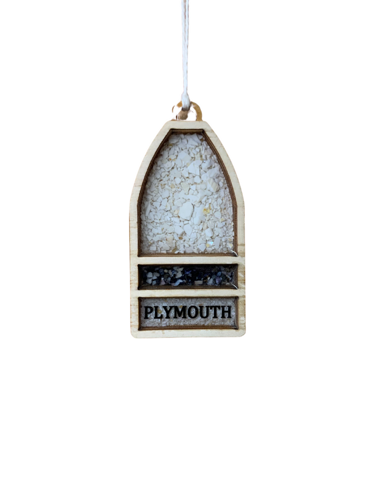 Plymouth Buoy Birch And Clam Shell Ornament