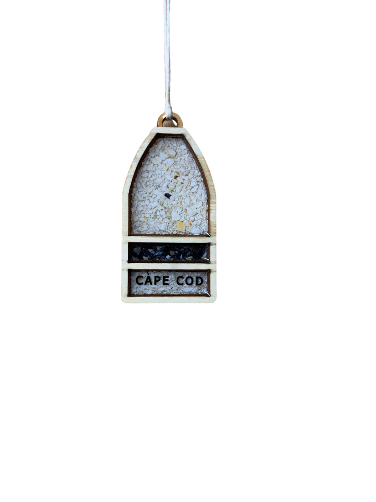 Cape Cod Buoy Birch and Clam Shell Ornament