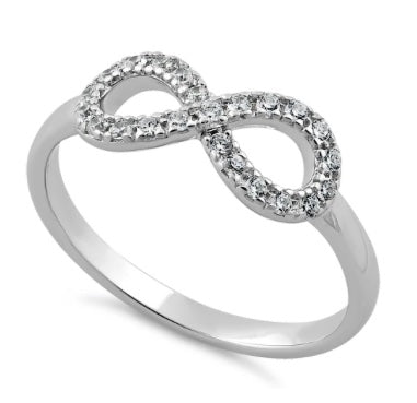 Sterling Silver CZ Pave Infinity Ring
