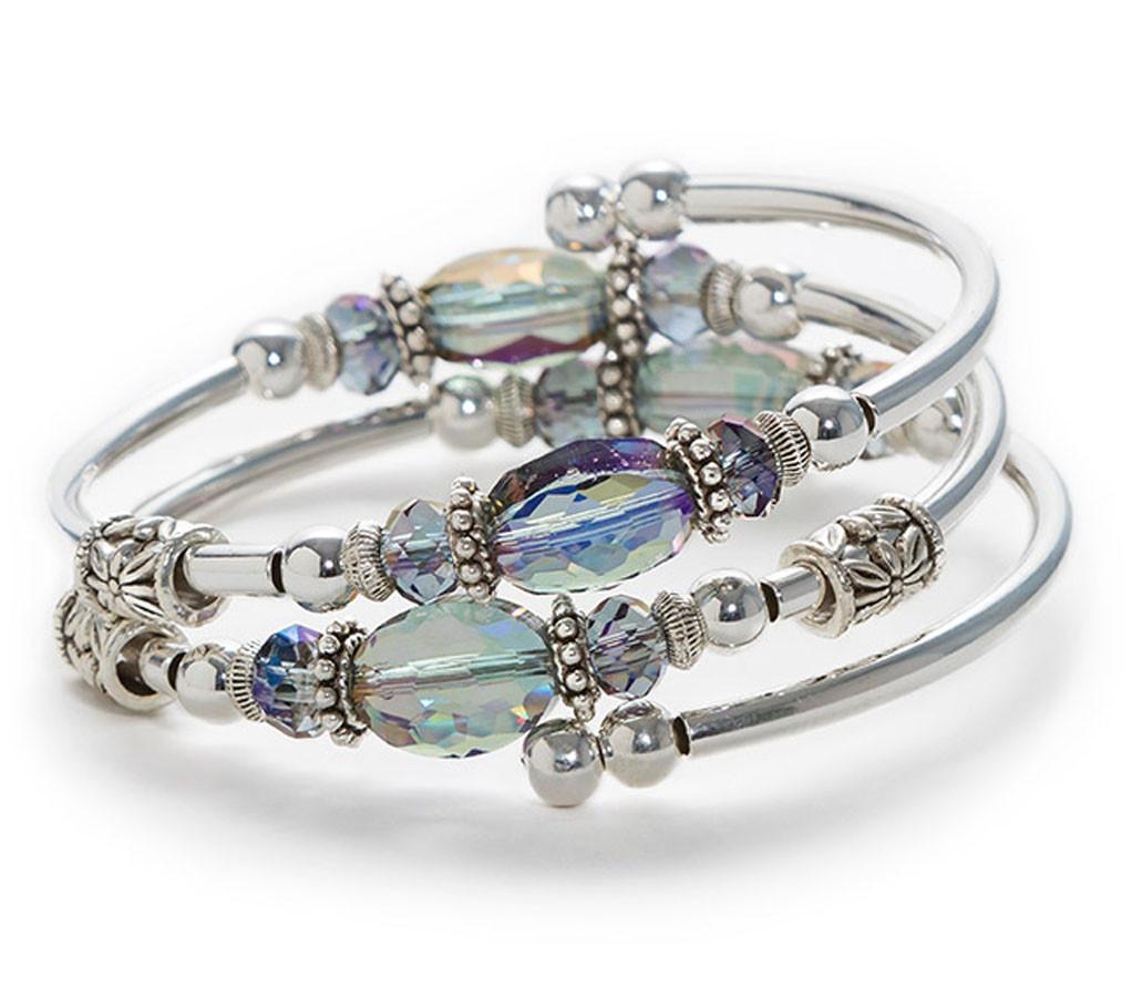 Embraceling Summer Storm Bracelet: Purple Heliotrope Crystal