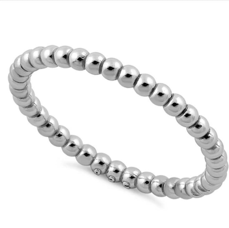 Sterling Silver Beaded Stacking Ring