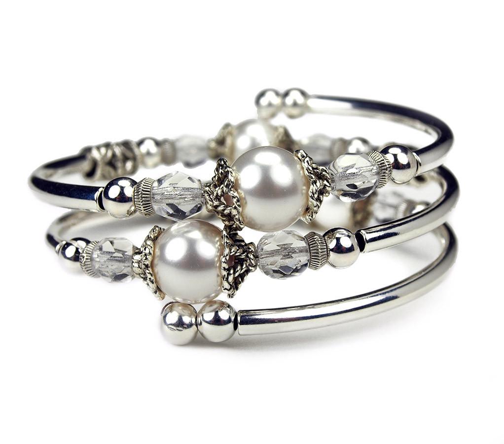 Embraceling Pearlesque Bracelet: White Swarovski Pearl