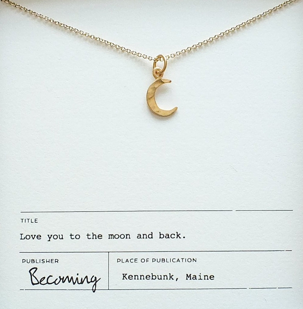 BCMING Necklace Love You To Moon Gold Filled