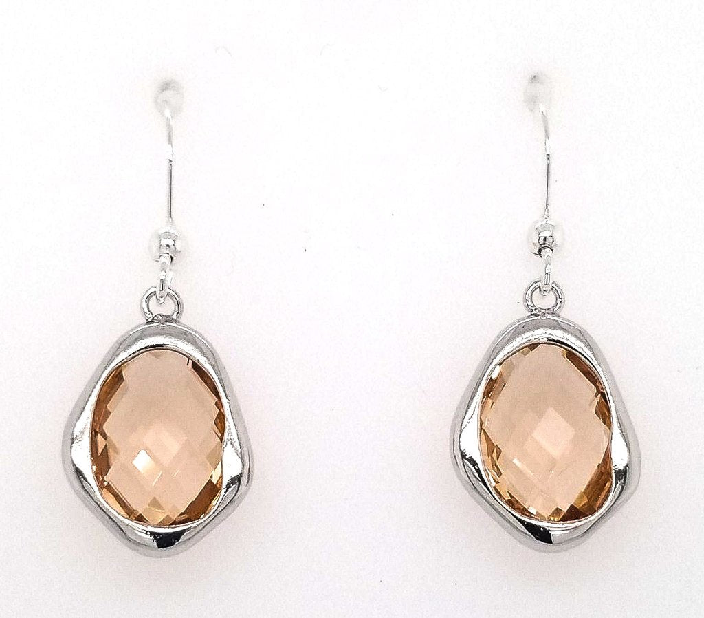BW Earring Framed Wavy Drop Silver