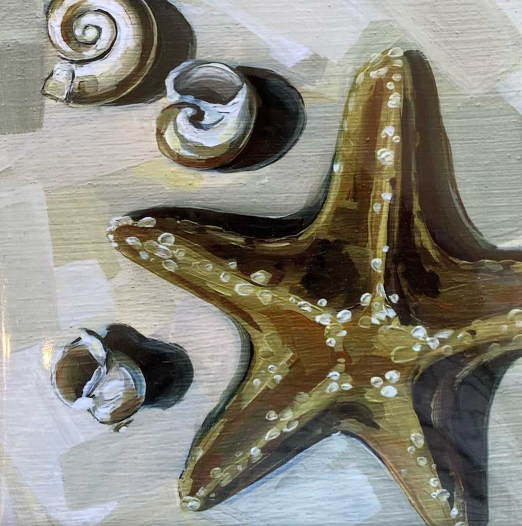 Neutral Shells Ceramic Trivet