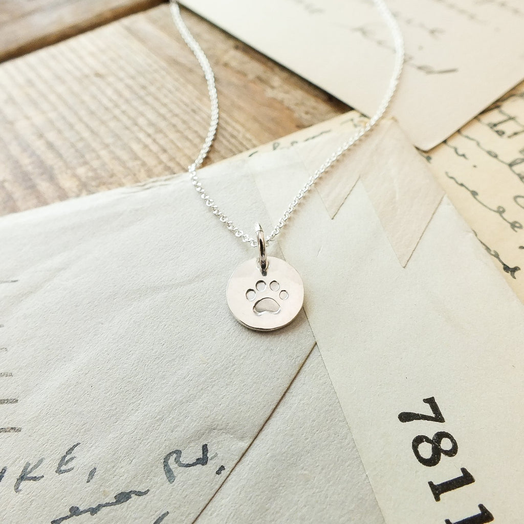 BCMING Necklace Paw Print Sterling