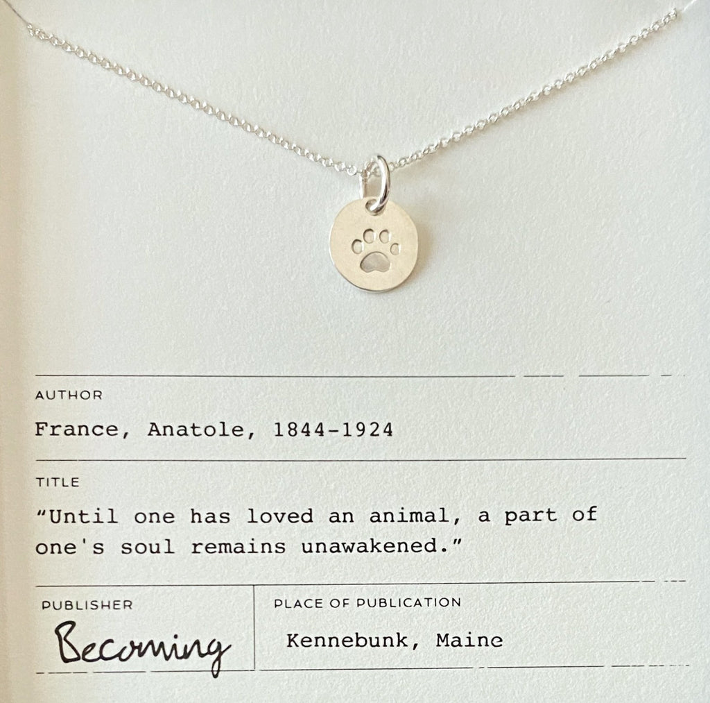BCMING Necklace Paw Print Sterling