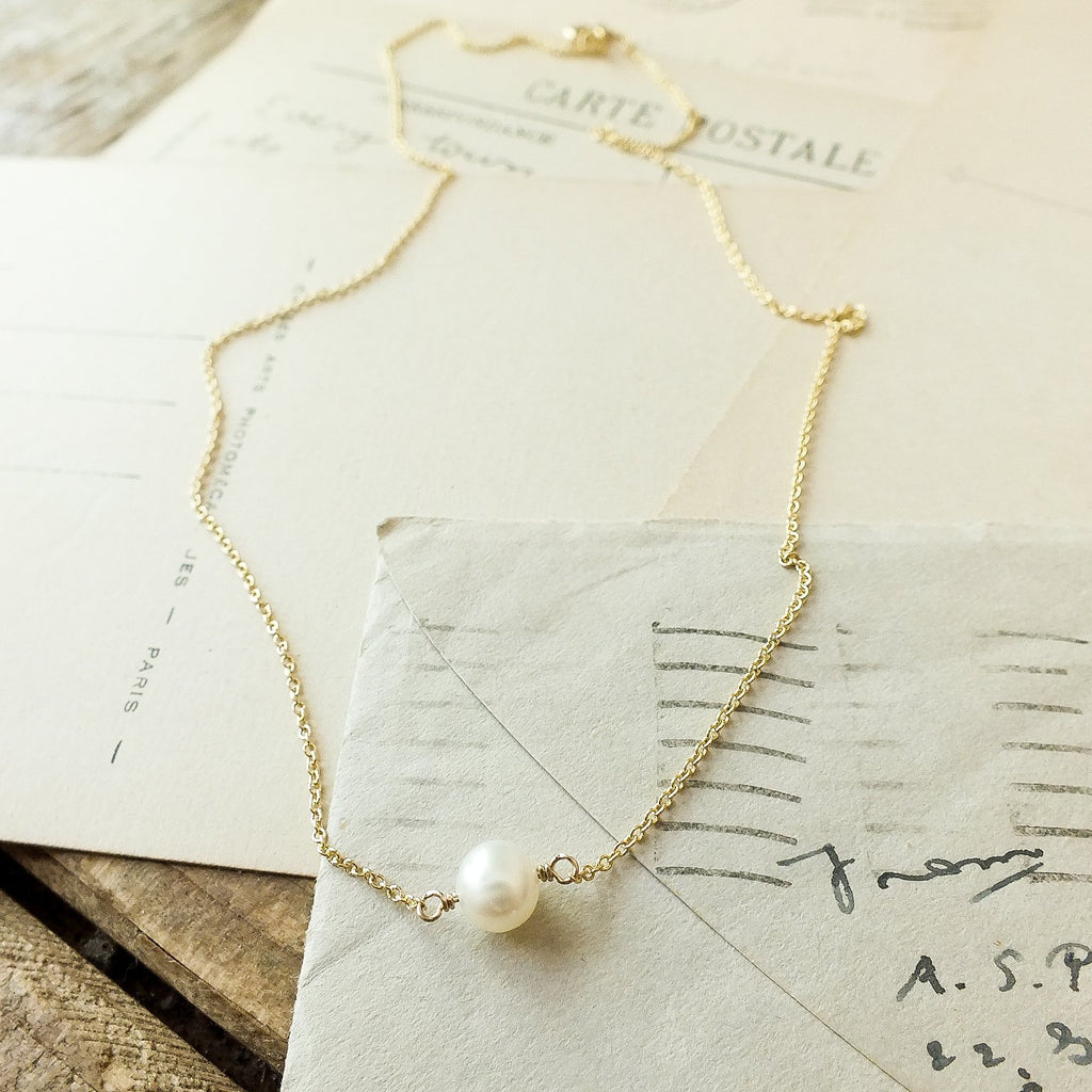 BCMING Necklace Simple Pleasures Pearl Gold Fill