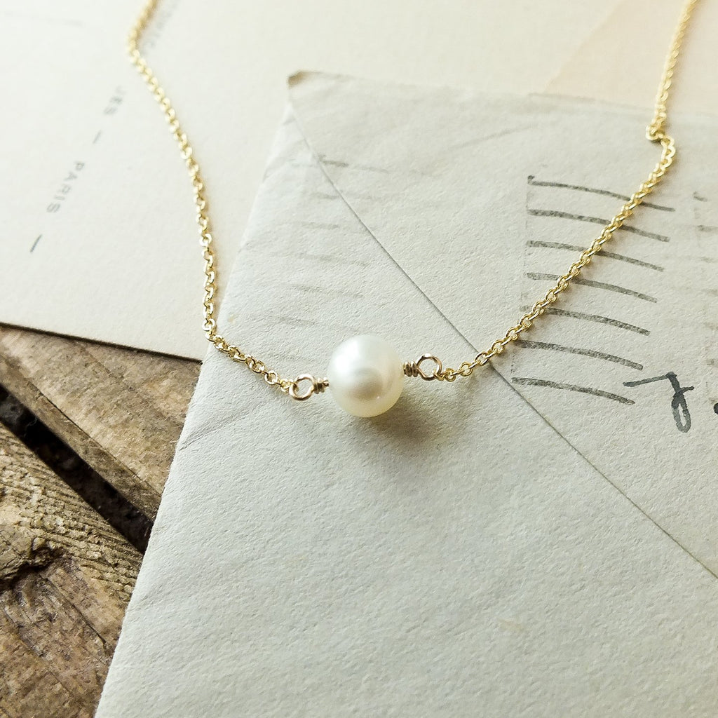 BCMING Necklace Simple Pleasures Pearl Gold Fill