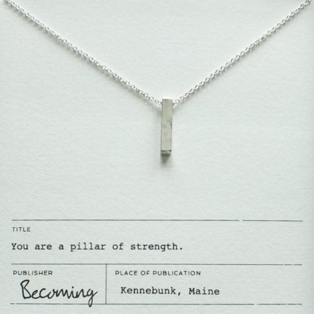 BCMING Necklace Pillar of Strength Sterling