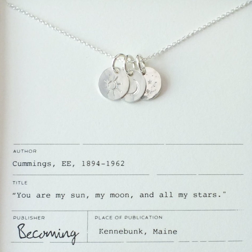 BCMING Necklace Sun Moon Stars Sterling
