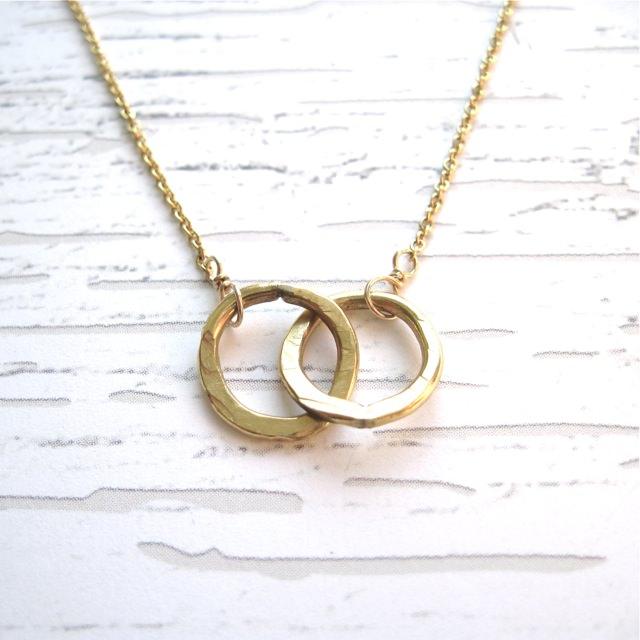 BCMING Necklace Intertwined Circles Gold Filled