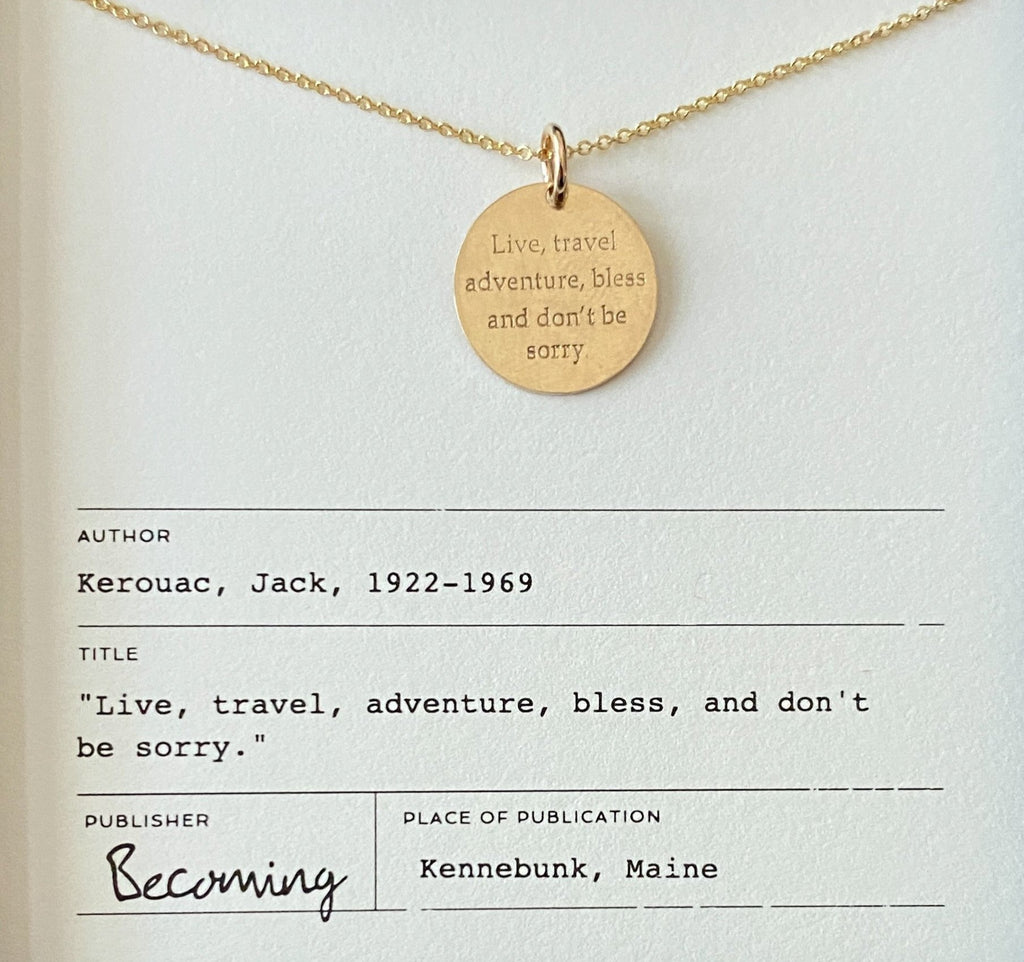 BCMING Necklace Live Travel Quote Gold Fill