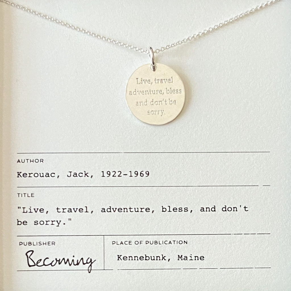 BCMING Necklace Live Travel Quote Sterling