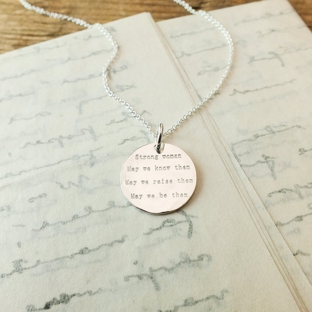 BCMING Necklace Strong Women Quote Sterling