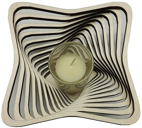 Laser-Cut Wooden Votive Candle Holder
