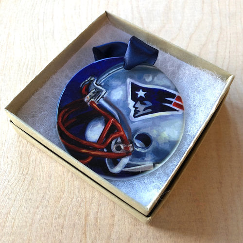 New England Patriots Football Porcelain Ornament