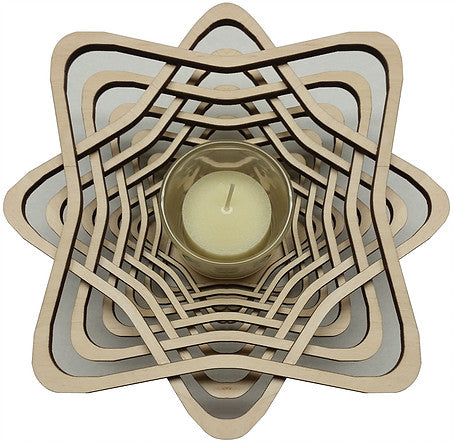 Laser-Cut Wooden Votive Candle Holder