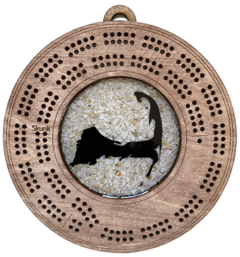 Cape Cod Map Cribbage Board With Clam Shells