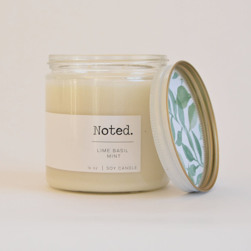 NOTED Candle Original 8 oz.  Lime Basil Mint
