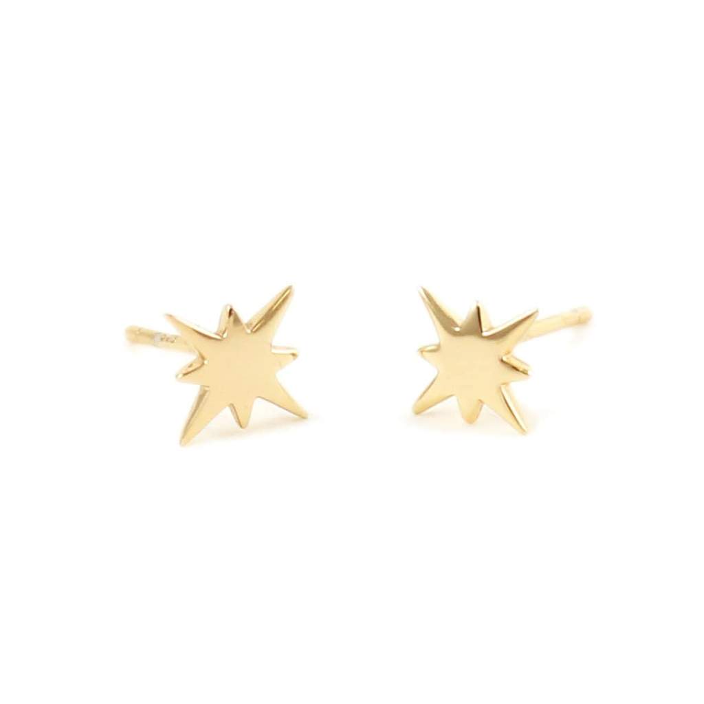 Starburst Stud Earrings 18K Gold Vermeil