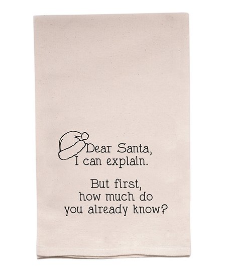 Funny Tea Towel: Dear Santa