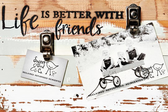 Better With Friends 12x8 Reclaimed Wood Clip Frame