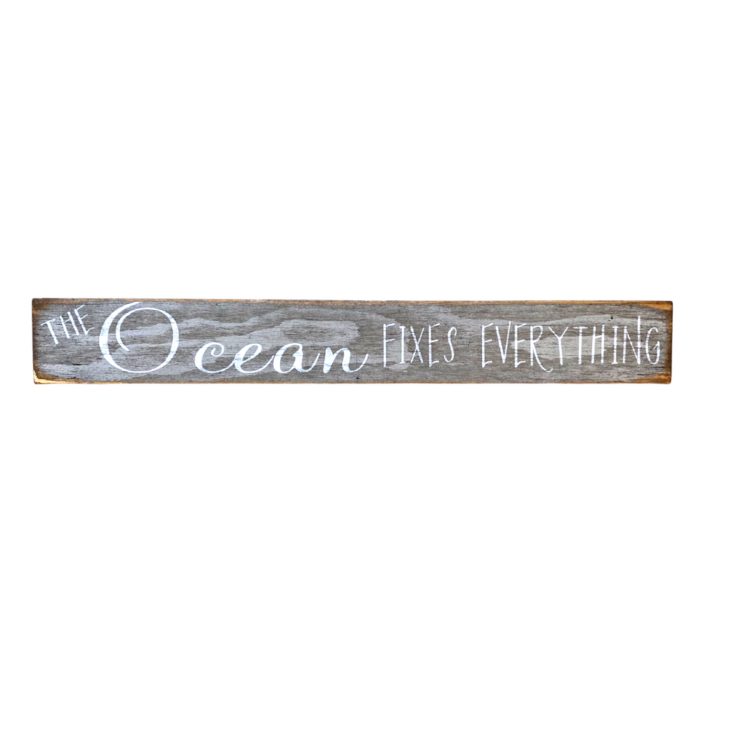"Ocean Fixes Everything" Wood Sign