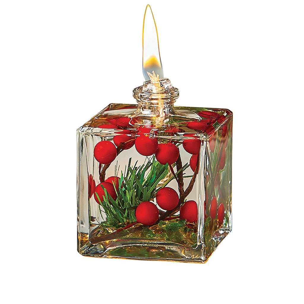 Red Berry and Fern Cube Lifetime Candle